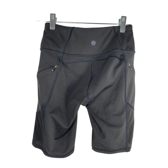 Athleta Women Size XXS Black Bike Shorts with 2 Side Zipper Pockets - Picture 2 of 14